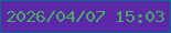 文字の大きさ：3、枠の色：0b6b8d、背景の色：5d28a8、文字の色：42af61 無料ブログパーツのブログ時計