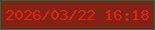 文字の大きさ：2、枠の色：0b7447、背景の色：832214、文字の色：de2704 無料ブログパーツのブログ時計