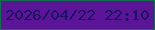 文字の大きさ：4、枠の色：0b7548、背景の色：5c1498、文字の色：171460 無料ブログパーツのブログ時計