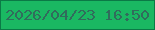 文字の大きさ：1、枠の色：0b7a46、背景の色：1ab862、文字の色：316c5c 無料ブログパーツのブログ時計
