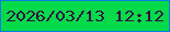 文字の大きさ：5、枠の色：0b7ae5、背景の色：06da4a、文字の色：331442 無料ブログパーツのブログ時計