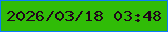 文字の大きさ：2、枠の色：0b7afb、背景の色：30bc07、文字の色：1f051a 無料ブログパーツのブログ時計