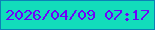 文字の大きさ：4、枠の色：0b81b6、背景の色：12dcbb、文字の色：6f01f9 無料ブログパーツのブログ時計