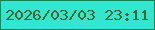 文字の大きさ：5、枠の色：0b824f、背景の色：33e6d0、文字の色：46642b 無料ブログパーツのブログ時計