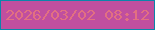 文字の大きさ：3、枠の色：0b85aa、背景の色：c04f9f、文字の色：e27081 無料ブログパーツのブログ時計