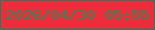 文字の大きさ：3、枠の色：0b8664、背景の色：ef2c3c、文字の色：308956 無料ブログパーツのブログ時計