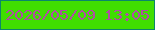文字の大きさ：3、枠の色：0b866b、背景の色：40de01、文字の色：b04da4 無料ブログパーツのブログ時計