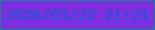 文字の大きさ：4、枠の色：0b8695、背景の色：7e2ddf、文字の色：125dd1 無料ブログパーツのブログ時計