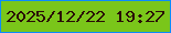 文字の大きさ：1、枠の色：0b8bff、背景の色：7ac61a、文字の色：2a0b07 無料ブログパーツのブログ時計