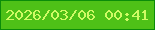 文字の大きさ：5、枠の色：0b8c09、背景の色：4ec117、文字の色：cffb64 無料ブログパーツのブログ時計