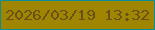 文字の大きさ：3、枠の色：0b8d95、背景の色：a08501、文字の色：68511a 無料ブログパーツのブログ時計