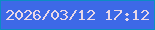 文字の大きさ：5、枠の色：0b8dc4、背景の色：3d69e7、文字の色：e9d8e7 無料ブログパーツのブログ時計