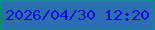 文字の大きさ：4、枠の色：0b8f80、背景の色：2c6eb2、文字の色：0910d7 無料ブログパーツのブログ時計