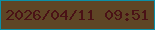 文字の大きさ：4、枠の色：0b8fa6、背景の色：5e4525、文字の色：4a1216 無料ブログパーツのブログ時計