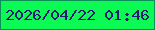 文字の大きさ：3、枠の色：0b9158、背景の色：0bfb54、文字の色：271a77 無料ブログパーツのブログ時計