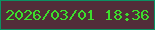 文字の大きさ：3、枠の色：0b9162、背景の色：522d39、文字の色：3dde2c 無料ブログパーツのブログ時計