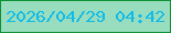 文字の大きさ：1、枠の色：0b9232、背景の色：99ddbf、文字の色：11bbe7 無料ブログパーツのブログ時計