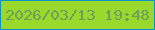 文字の大きさ：2、枠の色：0b92cb、背景の色：99d92c、文字の色：6e9e5b 無料ブログパーツのブログ時計