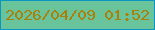 文字の大きさ：2、枠の色：0b95c3、背景の色：69c49b、文字の色：a8800a 無料ブログパーツのブログ時計