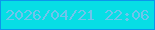 文字の大きさ：2、枠の色：0b97eb、背景の色：07dee5、文字の色：70c4eb 無料ブログパーツのブログ時計