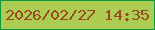 文字の大きさ：4、枠の色：0b9a3d、背景の色：adcd52、文字の色：9b4822 無料ブログパーツのブログ時計