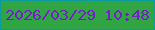 文字の大きさ：4、枠の色：0b9ca2、背景の色：31a443、文字の色：7420c9 無料ブログパーツのブログ時計