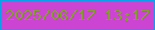 文字の大きさ：2、枠の色：0ba0ea、背景の色：cb44d2、文字の色：829e2c 無料ブログパーツのブログ時計