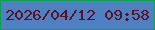 文字の大きさ：2、枠の色：0ba14e、背景の色：4e80c2、文字の色：5f0f24 無料ブログパーツのブログ時計