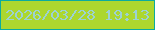 文字の大きさ：2、枠の色：0bab9e、背景の色：acd72e、文字の色：9cd2d3 無料ブログパーツのブログ時計