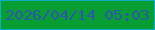 文字の大きさ：4、枠の色：0baec3、背景の色：079f34、文字の色：2e56ad 無料ブログパーツのブログ時計