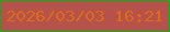 文字の大きさ：1、枠の色：0bb017、背景の色：b5524b、文字の色：dd6a16 無料ブログパーツのブログ時計