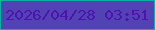 文字の大きさ：2、枠の色：0bb1a4、背景の色：5243b5、文字の色：5011b0 無料ブログパーツのブログ時計