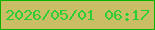 文字の大きさ：2、枠の色：0bb201、背景の色：c9be65、文字の色：2dce33 無料ブログパーツのブログ時計