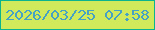 文字の大きさ：1、枠の色：0bb38e、背景の色：d0ea5b、文字の色：45a2c5 無料ブログパーツのブログ時計