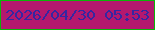 文字の大きさ：5、枠の色：0bb408、背景の色：b4186e、文字の色：3626a2 無料ブログパーツのブログ時計