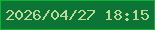 文字の大きさ：3、枠の色：0bb532、背景の色：0c7535、文字の色：bdd999 無料ブログパーツのブログ時計