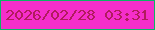 文字の大きさ：5、枠の色：0bb564、背景の色：f52eca、文字の色：b11b5d 無料ブログパーツのブログ時計