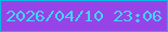 文字の大きさ：4、枠の色：0bb8e3、背景の色：9644e8、文字の色：3ed7fa 無料ブログパーツのブログ時計