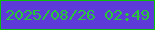 文字の大きさ：3、枠の色：0bbe09、背景の色：5e3bd9、文字の色：28c738 無料ブログパーツのブログ時計