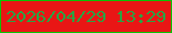 文字の大きさ：4、枠の色：0bc203、背景の色：e91615、文字の色：2aa343 無料ブログパーツのブログ時計