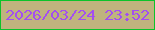 文字の大きさ：1、枠の色：0bc32a、背景の色：bfb37e、文字の色：a34ef1 無料ブログパーツのブログ時計