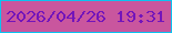 文字の大きさ：1、枠の色：0bc3f0、背景の色：c9569e、文字の色：7315ba 無料ブログパーツのブログ時計