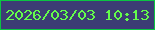 文字の大きさ：5、枠の色：0bc442、背景の色：3c3c74、文字の色：64fc4b 無料ブログパーツのブログ時計