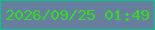 文字の大きさ：5、枠の色：0bc587、背景の色：687e9f、文字の色：2fde23 無料ブログパーツのブログ時計