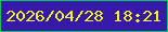 文字の大きさ：2、枠の色：0bc65e、背景の色：3619a8、文字の色：f2ff09 無料ブログパーツのブログ時計