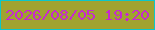 文字の大きさ：1、枠の色：0bc7c9、背景の色：a0a330、文字の色：c728d0 無料ブログパーツのブログ時計