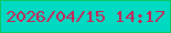 文字の大きさ：2、枠の色：0bc862、背景の色：01dac3、文字の色：cc2056 無料ブログパーツのブログ時計