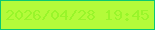 文字の大きさ：5、枠の色：0bc872、背景の色：b4fb3a、文字の色：99f52a 無料ブログパーツのブログ時計