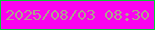 文字の大きさ：3、枠の色：0bc939、背景の色：fb02f0、文字の色：aea28c 無料ブログパーツのブログ時計