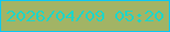 文字の大きさ：2、枠の色：0bc9f4、背景の色：a2b465、文字の色：1fd5c8 無料ブログパーツのブログ時計